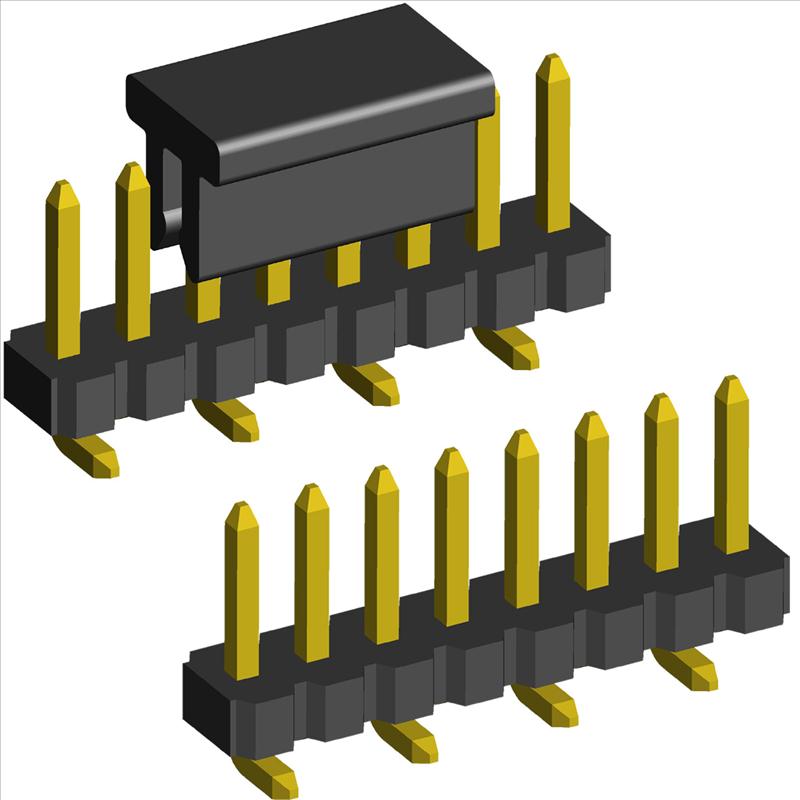 1.27mm Pin Header Single Row SMD B1(2) Type with Cap